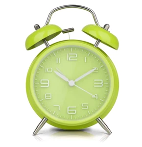 Double Bell Alarm Clock with Night Light, 4 Inch Stereoscopic Dial, Battery Oper - Picture 1 of 7