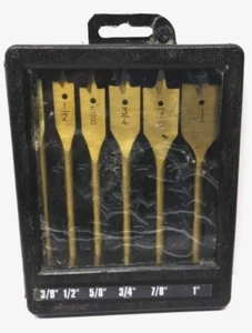 Vintage Unbranded NEW Wood Boring Power Auger Drill Bits, 3/8"- 1" Set - Picture 1 of 6