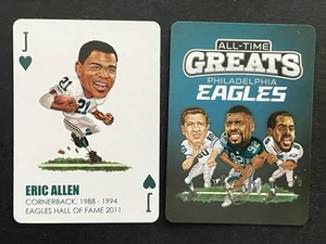 ERIC ALLEN ~ 2025 Philadelphia Eagles All-Time Greats Playing Card ~ J Hearts - Picture 1 of 1