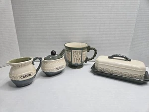 Juego de tazas de café té Grasslands Road crema nudo celta mantequilla azúcar - Imagen 1 de 19