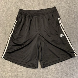 Pantalones Cortos Adidas Para Hombre M Negros Tres Rayas Bolsillos con Cremallera Logo Correr Fútbol - Imagen 1 de 17