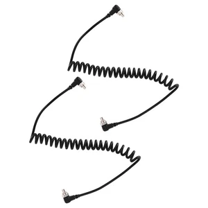 2Pcs Camera Flash Synch Pc Cord Male To Male Speedlite Spring Cable Univer BAJ - Picture 1 of 24