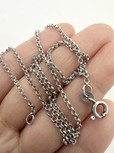 Signed Unoaerre Sterling Silver Circle Link Chain Necklace 15.25” Nh54 - Picture 1 of 9