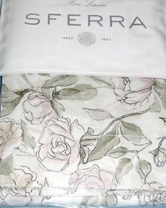 Sferra Victoria Standard Sham Cotton Sateen Willow Floral Watercolor Italy New - Picture 1 of 6