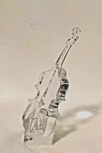 Clear Lead Crystal Cello Paperweight/ Figure - Picture 1 of 4