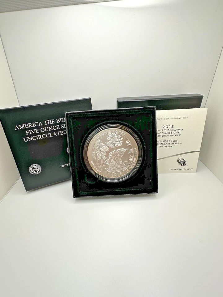 2018 Pictured Rocks 5 oz Silver ATB w/ OGP & COA - Image 1 of 4
