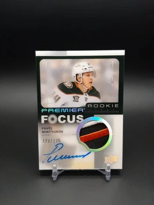 2023-24 UD Premier- Pavel Mintyukov Rookie Premier Focus Patch Auto /175 #PFR-PM - Image 1 of 2