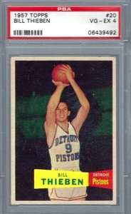 1957 Topps BK #020 PSA 4 Bill Thieben Pistons 20 Centered! - Picture 1 of 2