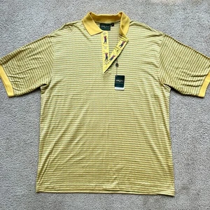 NEW Bobby Jones Collection Golf Shirt! L Yellow Gold Burgundy Geometric ITALY - Picture 1 of 8