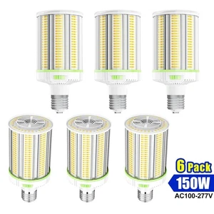 6Pack 150W LED Corn Light Commercial Warehouse Shop Lamps Bulb 4500K/5000K/5700K - Picture 1 of 13