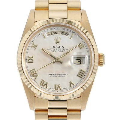 ROLEX Day date 18238 cream pyramid rome L Number second hand mens - Image 1 of 4