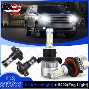 Para GMC Yukon XL 1500 2007-2014 4x faros LED haz alto bajo + bombillas antiniebla - Imagen 1 de 16