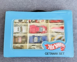 Vintage 1977 Hot Wheels Getaway Set 12 Car Collectors Race Storage Case Blue USA - Picture 1 of 9