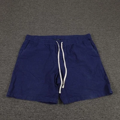 Pantalones Cortos Banana Republic Para Hombres XL Azul Cubierta Cortos Algodón Cordón Elástico Informal Foto 1 de 4