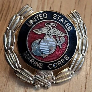 USMC Wreath Pin: United States Marines Corps Lapel Hat Vest Vintage Insignia Pin - Picture 1 of 2