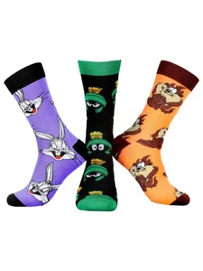 Juego de 3 pares de calcetines Bioworld adulto para hombre Looney Tunes Taz bugs conejo - Imagen 1 de 2