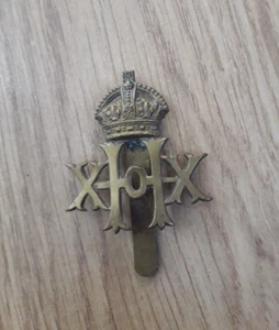 Military Brass Cap Badge 20th Hussars British Army Cavalry - Picture 1 of 3