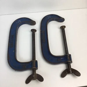 2x Record 8” G Clamps, Fine Thread, Butterfly Handles, Good Usable Condition - Picture 1 of 23