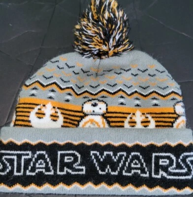 Gorro STAR WARS R2D2 naranja gris tejido pompón logo. Talla niño pequeño Foto 1 de 4