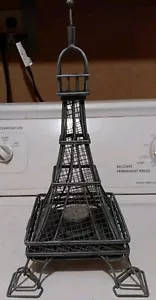 Eiffel Tower Tea Light Holder Candleholder Metal 6 1/2"L×6 1/2"W×13 1/2"H - Picture 1 of 14