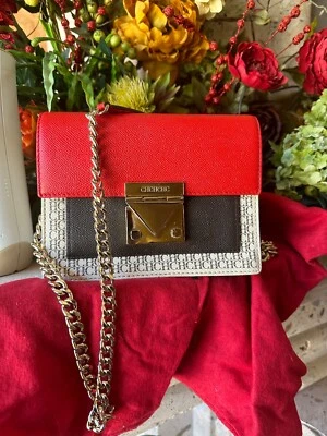 CH CAROLINA HERRERA RED AND BROWN LEATHER CROSSBODY HANDBAG - Image 1 of 4