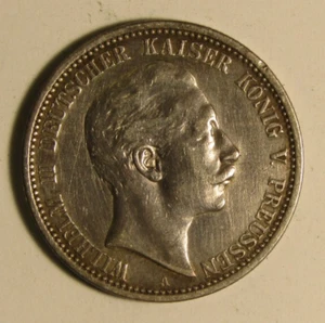 1905 A Germany (Prussia) 2 Marks - William II Silver KM#522 - Picture 1 of 2