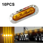 10 Pcs Amber SMD 4 LED Truck Side Marker Light Clearance Lamp Trailer 12/24v