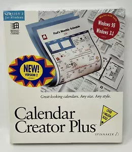 Calendar Creator Plus Version 2 for Windows by Spinnaker New in Original Box - Picture 1 of 7