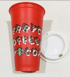 2013 Starbucks Red Merry Coffee Kunststoff Reisebecher Becher 16 oz  - Bild 1 von 7