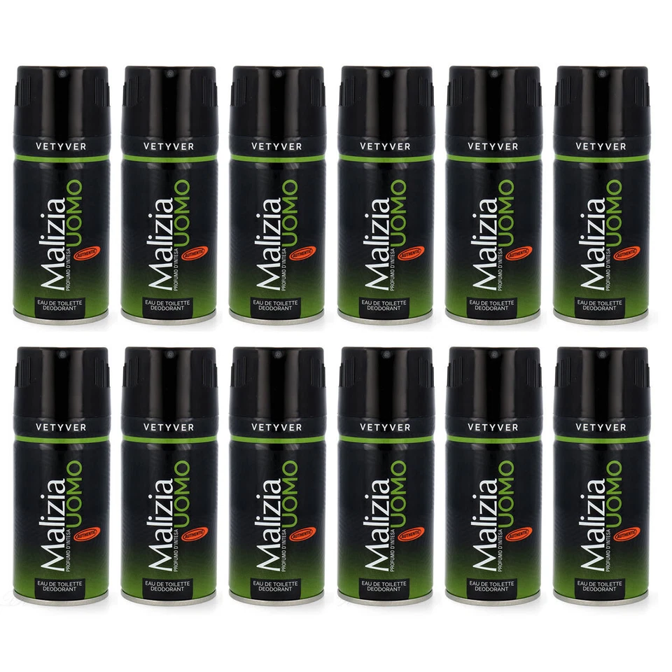 MALIZIA UOMO VETYVER deo bodyspray 12x150 ml der grüne Klassiker aus Italien - Bild 1 von 4