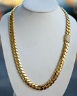 Men's Real Moissanite 15MM x 22" Miami Cuban Link Chain 14K Yellow Gold Plated