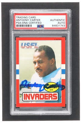 Anthony Carter Signed 1985 Topps USFL #92 RC (PSA) Rookie Card - Image 1 of 2