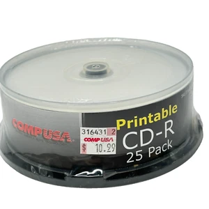 CompUSA CD-R stampabili dischi registrabili 52X 80 minuti 700MB 25 confezioni NUOVI sigillati - Foto 1 di 4