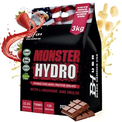 Monster Hydro - Hydrolyzed Whey Protein Isolate 3000G - Black Hammer Usa