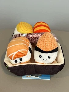 Yummy Sushi Dog Toy Set Plush with Squeakers Vibrant Life Cozy Buddy New - Picture 1 of 14