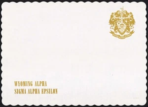 Vintage placemat WYOMING ALPHA SIGMA ALPHA EPSILON crest pictured n-mint cond - Picture 1 of 2