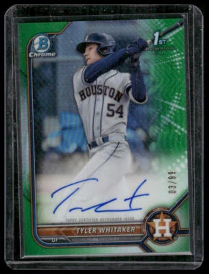 2022 Bowman #CPA-TW Tyler Whitaker Green Chrome Prospects Autographs /99 - Image 1 of 2