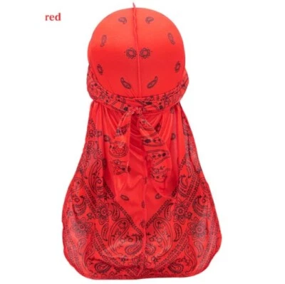 Bandana Paisley Algodón Durag Unisex Onda Gorra Sombrero Doo Trapo Motociclista Suave Cabeza Envoltura Foto 1 de 4