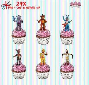 Five Nights At Freddys 24 Stand-Up, Vorgeschnitten, Waffel Papier Tasse Tortenaufleger - Bild 1 von 6