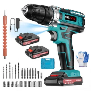 Neu Cisivis 21V Akku Bohrschrauber Set Akkuschrauber Bohrmaschine mit 2 Akkus DE - Bild 1 von 13