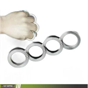 4 Stück Edelstahl Outdoor Drehbar Faltring Finger Verschluss Ring für Wandern - Bild 1 von 5