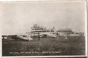 Lyon - Bron Airfield France 1933. Real Photo PC. Port Aerien. Potez Aircraft - Picture 1 of 3