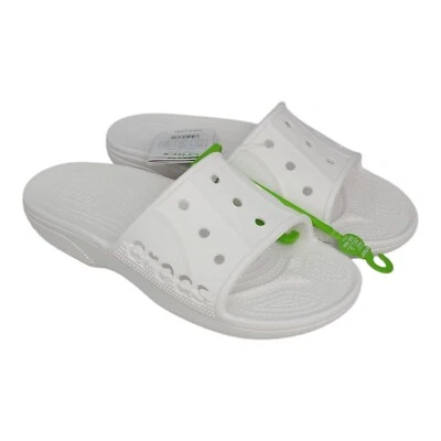 Crocs Sandalias Baya II Slides Hombres 8 - Mujeres 10 Blancas Impermeables Zapatos de Ducha Foto 1 de 4