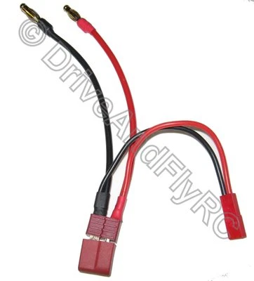 Dean Charge Cable Nylon T-Connector 4mm Banana Plug  lipo NiMh NiCd Deans 14AWG  - Image 1 of 4