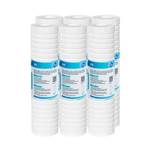 6PCS 0.5/1/5 Micron 10x2.5" Grooved Sediment Water Filter Whole House Cartridges - Picture 1 of 13