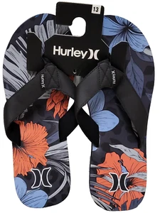 Floral Hurley Flip Flops Loud Toe Post Sandals 13 Comfort Beach Pool EU 48.5 - Picture 1 of 7