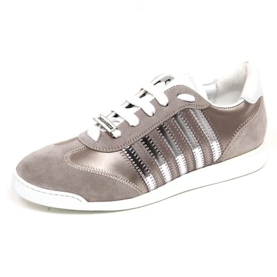 Tênis feminino F6616 donna camurça/cetim DSQUARED2 cinza escarpe/prata - Imagem 1 de 4