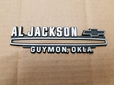 Al Jackson 雪佛兰 Guymon OK 汽车代理徽章标志广告 — 第 1/2 张图片