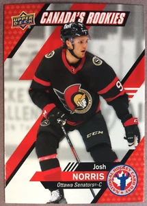2020-21 Upper Deck NHCD Canada's Rookies #CAN-3 Josh Norris Ottawa Senators RC - Picture 1 of 1
