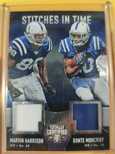 Donte Moncrief Marvin Harrison 2014 Totally Certified Stitches in Time Relic /99 - Picture 1 of 2